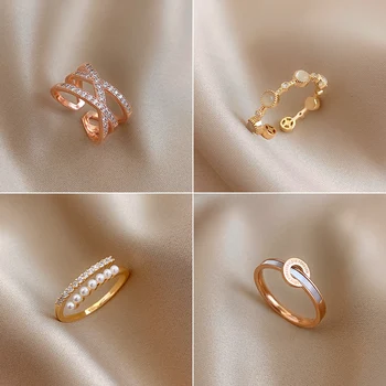 2020 elegantiškas pearl opal atidarymo žiedas seksualus net raudona temperamentas žiedas prabanga vestuves moterų žiedas studentų universalus bendras žiedas