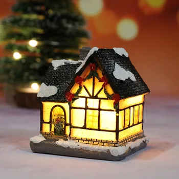 2020 Kalėdų Kaimas Namai Mieste Šiltai Balta Led Lemputė Su Baterijomis Kalėdų Ornamentu Atostogų Dovana Vaikams