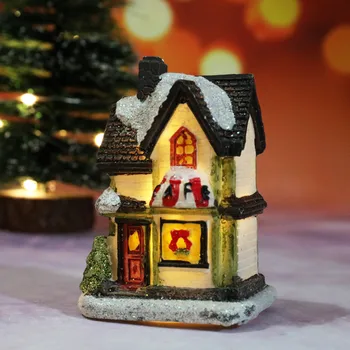 2020 Kalėdų Kaimas Namai Mieste Šiltai Balta Led Lemputė Su Baterijomis Kalėdų Ornamentu Atostogų Dovana Vaikams