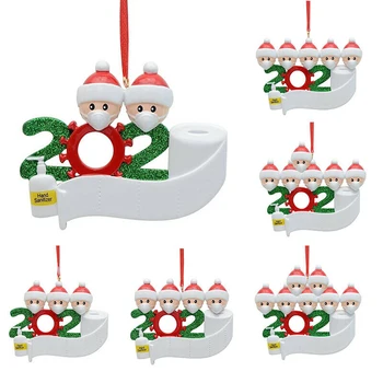 2020 Karantino Kalėdų Šalis Dekoro Dovanos Santa Claus Su Kauke Asmeninį Kalėdų Eglutės Ornamentu Visos Serijos Dropshipping