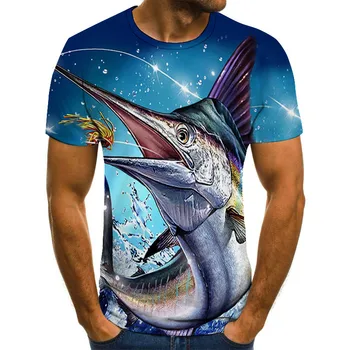 2020 Karšto naujas vyrų laisvalaikio 3d spausdinimo marškinėliai, juokingi žuvis spausdinti vyrų ir moterų marškinėlius Hip-hop T-shirt Harajuku print t-shirt viršų