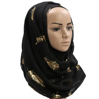 2020 m. moteris paprasto medvilnės musulmonų skara Galvą hijab wrap blizgučiai lapai kieti visiškai padengti-iki skaros foulard femme hijabs parduotuvė