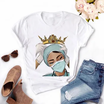 2020 m. moters Slaugytoja Karalienė T-shirts Mergina Vasaros 90s Ullzang Harajuku Ūkio Herojus Apkarpytos Marškinėliai ,Lašas Laivas