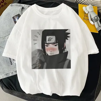 2020 m. Nauja Japonų Anime Naruto Kietas Moterų Marškinėliai Drovus Uchiha Sasuke T-shirt Streetwear Grafinis Plius Dydžio Drabužių 