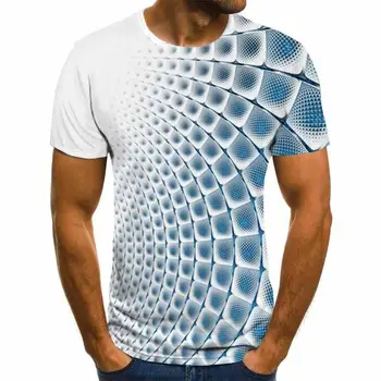 2020 m. tarpvalstybinių užsienio prekybos karšto pardavimo geometrinio stiliaus 3D skaitmeninis spausdinimas mados trumpomis rankovėmis vyriški T-shirt