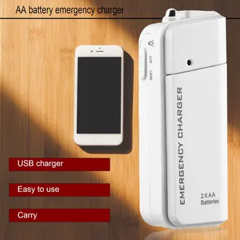 2020 m. Universaliųjų Nešiojamas USB Avarinės 2 AA Baterijos Extender Kroviklį Power Bank 