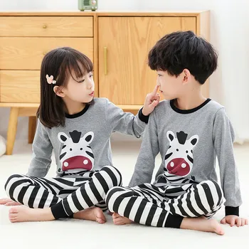 2020 m. Vaikų Pižama Drabužių Nustatyti Berniukų ir Mergaičių Animacinių Panda Sleepwear Kostiumas ilgomis rankovėmis Pižamos Vaikams, Rudenį Kūdikių Drabužius Pijamas