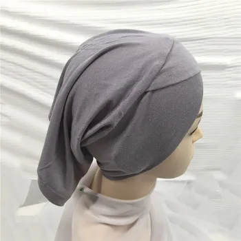 2020 mados lady kaktos kryžiaus musulmonų vidinis hijabs grynos medvilnės Islamo apvyniokite galvą rait moterims paruoštas dėvėti hijab bžūp