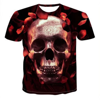 2020 metų vasaros Kaukolė demonas tematikos vyriški T-shirt siaubo 3D viršūnes mados marškinėliai vyriški O-kaklo marškinėliai berniukui drabužių plius dydis streetwear