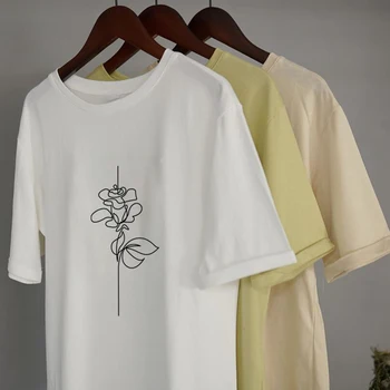 2020 metų vasaros simbolį t-shirts mados mergaičių viršūnes trumpomis rankovėmis spausdinti marškinėliai moterims drabužių medvilnė