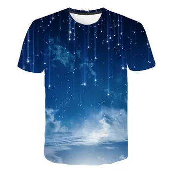2020 metų Vasaros Violetinė Galaxy marškinėliai Vyrams Kosmoso 3d Spausdinimo T-Shirt Visatos trumpomis Rankovėmis Spausdinti Tshirts Juokinga Atsitiktinis Viršūnių O-Kaklo