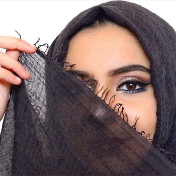 2020 Musulmonų Moterys Vingiuoti Hijab Šalikas Minkštas Kieto Medvilnės Galvos ScarvesTurban Skaros ir Apsiaustas hijab femme musulman kopftuch