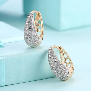 2020 Naujas Cirkonis Crystal Aukso Hoopas Auskarai Moterims Vestuvių Ausies Žiedai Bižuterijos