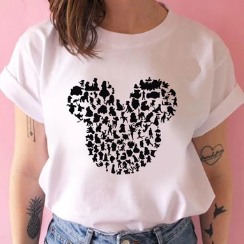 2020 Naujas Hipster Atitikimo marškinėliai Mielas Atostogų Tees Moterų Siluetas gražus didelis ausis T-Shirt Marškinėliai Mergina Tumblr Tee