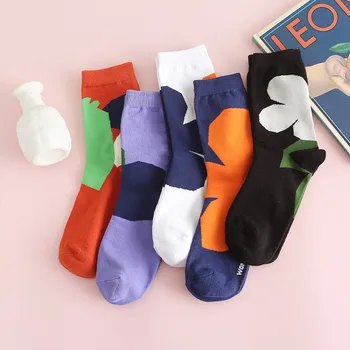 2020 naujas kojines korėjos medvilnės abstrakčiai įdomus gėlių animacinių filmų kojinės moteris banga kojinės asmenybės moterų kojinės