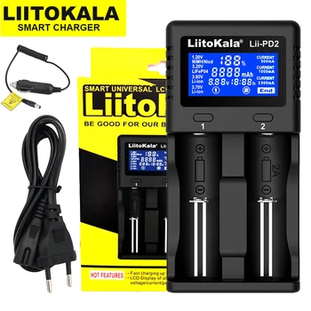 2020 Naujas LiitoKala Lii-PD2 baterijos Įkroviklio 18650 26650 21700 18350 AA AAA), 3,7 V/3.2 V/1.2 V ličio baterijos NiMH