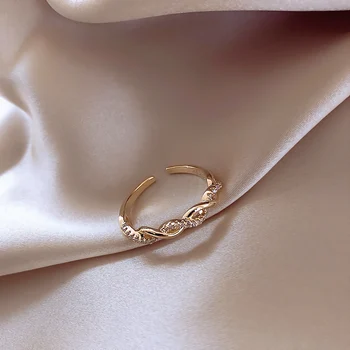 2020 naujas mados geometrinis austi twist atidaryti žiedai korėjos klasikinis vario lydinys, moterų papuošalai draugės dovana priedai žiedas