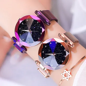 2020 Naujas Moterų Laikrodžiai Žvaigždėtas Dangus Prabangos Diamond Ponios Magnetas Laikrodžiai Moterų Kvarcinis Laikrodis reloj mujer