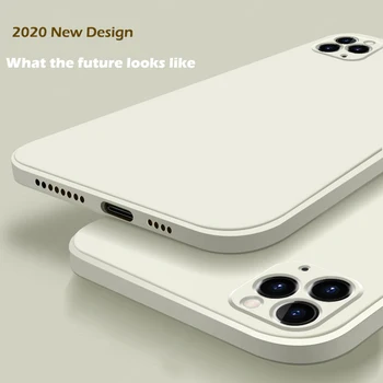 2020 Naujas Prabangus Skystu Silikonu Atveju iPhone, 11 Pro Max 12 gynėjas Atveju iPhone XR XS MAX X 7 8 6 6S PLIUS SE2 2020 Dangtis
