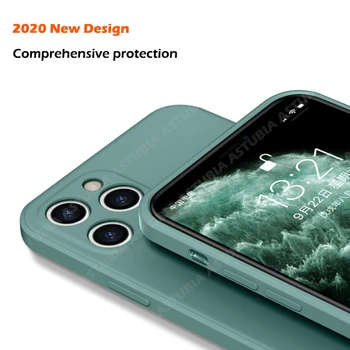 2020 Naujas Prabangus Skystu Silikonu Atveju iPhone, 11 Pro Max 12 gynėjas Atveju iPhone XR XS MAX X 7 8 6 6S PLIUS SE2 2020 Dangtis