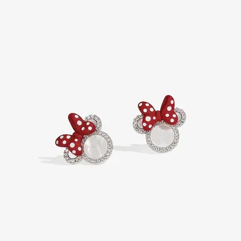 2020 naujas produktas, Mickey Minnie lankas auskarai raudona banga dot lankas kalnų krištolas auskarai išskirtinį juvelyrikos siurprizas, moteris, mergina