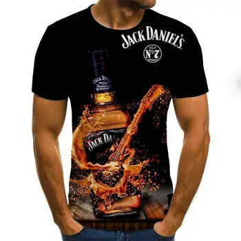 2020 Naujas Vasaros 3D atspausdintas vyriški marškinėliai atsitiktinis Apvalios Kaklo trumpas rankovėmis vyriški T-shirt mados hip-hop alaus T-shirt