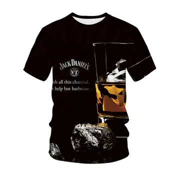 2020 Naujas Vasaros 3D atspausdintas vyriški marškinėliai atsitiktinis Apvalios Kaklo trumpas rankovėmis vyriški T-shirt mados hip-hop alaus T-shirt