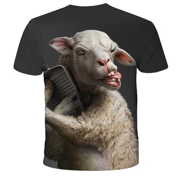 2020 Naujas Vasaros marškinėliai Vyrams Streetwear Juokinga avių Trumpas Rankovės Tees Viršūnes Gyvūnų Vyrų Drabužiai Atsitiktinis 3D Spausdinimo Marškinėlius