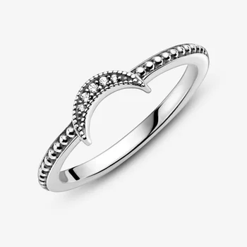 2020 Naujas Žiemos 925 Sterlingas Sidabro Žiedas Pusmėnulio Zawalcowany Žiedas Moterų Dalyvavimas Jubiliejų Papuošalai
