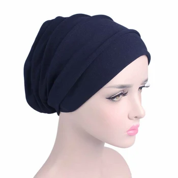 2020 Naujos Elastinės Medvilnės Turbaną Skrybėlę Vientisa Spalva Moterys Šiltos Žiemos Skarelė Variklio Dangčio Vidinę Hijab Kepurės Ir Moterų, Musulmonų Wrap Vadovas