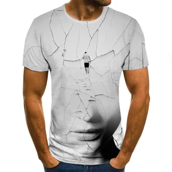 2020 naujos Siaubo kaukolę, vyriški T-shirt vasaros atsitiktinis viršūnes 3D atspausdintas mados trumpas rankovėmis naujas apvalios kaklo marškinėliai madinga streetwear
