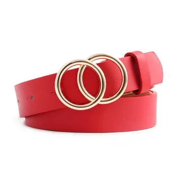 2020 Naujų Dizainerių Moterų Pločio Juoda Raudona Balta Ruda Oda Juosmens Diržas Moteris du kartus O Žiedas Diržų Suknelė Cinturones Para Mujer