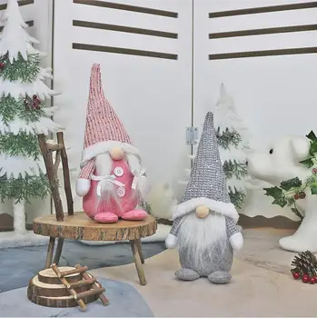 2020 Naujų Karšto Mados Kalėdų Dekoracijos Kalėdų senelis Lėlės Darbalaukio Kalėdų Dekoro Home Office Balta/Rožinė/Pilka