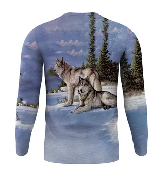 2020 Naujų Rudens Vilkas marškinėliai Atsitiktinis 3D marškinėliai Vyrams, Moterims ilgomis rankovėmis marškinėliai white Wolf Juokinga T marškinėliai Spausdinami Skaitmeninės Marškinėlius