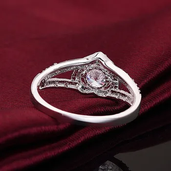 2020 Prabangus Sidabro Širdies formos Vestuviniai Žiedai cirkonis Žiedas Moterims Bijoux Anel Femme Vestuvinis Žiedas Pareiškimą Papuošalai Dovana