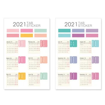 2021 Kalendorius Darbotvarkės Planavimo Ženklų Lipdukai Kawaii Kanceliarinės Prekės Ženklas Ženklas Grafikas Lipdukas Organizatorius Raštinės Reikmenys