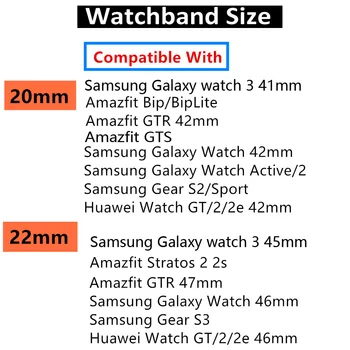 20mm 22mm Nailono ir Elastinės Žiūrėti Dirželis Samsung galaxy žiūrėti 46mm/Active 2 42mm/Huawei žiūrėti GT2/Amazfit pvp Minkštas kilpa dirželis