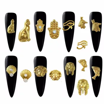 20pcs Aukso Metalo Egipto faraono Kleopatra dizaino lydinio pakabukai nagų dailės Puošybos Reikmenys, Reikmenys, Įrankiai 2018 naujas