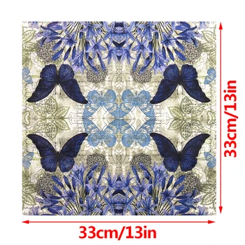 20pcs gėlių mėlynas drugelis nosinė, dekupažas Derliaus vystyklų popieriaus, audinių vestuvių, gimtadienio X-mas servetėlės tiekimo