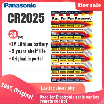 20pcs originalus, visiškai naujas akumuliatorius skirtas PANASONIC cr2025 3v mygtuką ląstelių monetos baterijas žiūrėti kompiuterį cr 2025