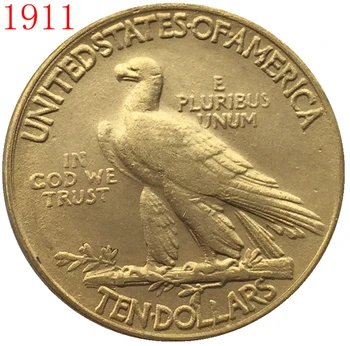 24-K auksu 1911 $10 AUKSO Indijos Pusę Erelis Monetos Kopija Nemokamas pristatymas