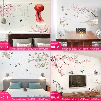 24 Rūšių Didelės Gėlės Sienų Lipdukai Miegamąjį, TV, Sofa-Romantiškos Gėlės Namų Dekoro 