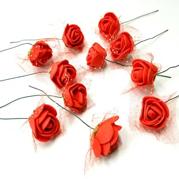 24PCS 2cm Mini Putos, Rožių Dirbtinių Gėlių Puokštė Vestuvių Šventė Apdaila s 