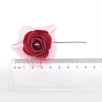 24pcs 3CM Putų Mini Rožių Galvos Pearl Granulių Dirbtinės Gėlės, Vestuvių Dekoravimas 