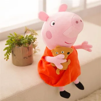 25 CM Anime Peppa Pig George Peppa Šeimos Pliušiniai Žaislai Baby Pet Lėlės, Minkšti Kimštiniai Žaislai, Gimtadienio Dovanos Vaikams