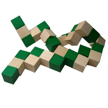 27 Sekcijos Kubo Medinė Gyvatė Valdovas Gyvatė Pasukti Puzzle Žaislas Karšto Pardavimo Iššūkis IQ Smegenų Žaislai Vaikas Klasikinis Žaidimas
