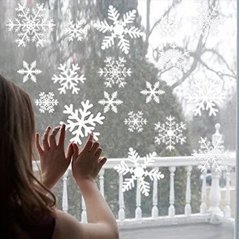 27pcs Baltos Snaigės Lipdukas Apdaila Stiklo Langą, Vaikų Kambarys Kalėdų Sienų Lipdukai Namų Apdailos Lipdukai Nauji metai 2020 Metai