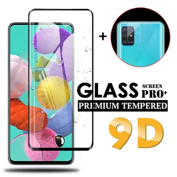 2in1 9D Screen Protector, Stiklo & Fotoaparato Objektyvo apsauginio stiklo Samsung Galaxy A51 A71 a51 a71 51 71 Grūdintas Saugiklis Stiklinis