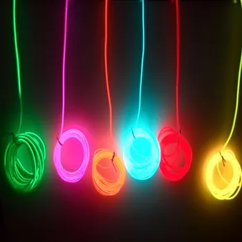 2m/3m/5M 3V Lankstaus Neono Šviesoje Švyti EL Lynas juosta Kabelio Juostos LED Neoninės Šviesos, Batų, Drabužių, Automobilių dekoratyvinės juostelės lempos