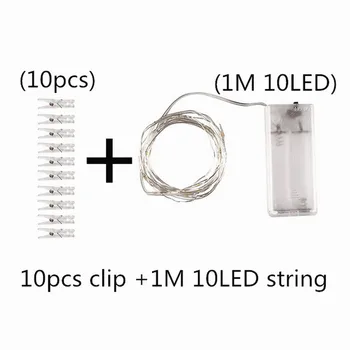 2m/5m/10m Foto Įrašą String Žibintai Led USB Lauko baterijomis Girliandą su Clothespins Namų Apdailos String Žibintai